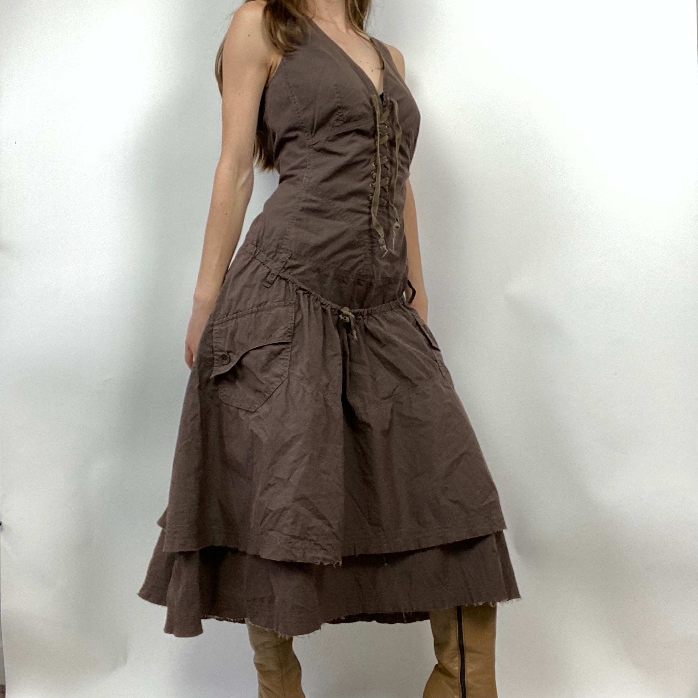 Archive Lace Up Dress - Size M/L - Funky Cat