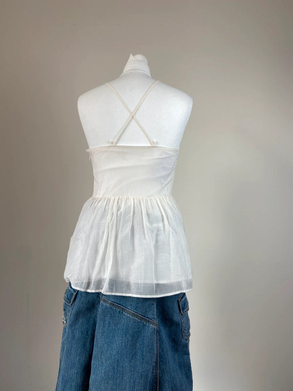 00s Babydoll Style Top - Size S - Funky Cat