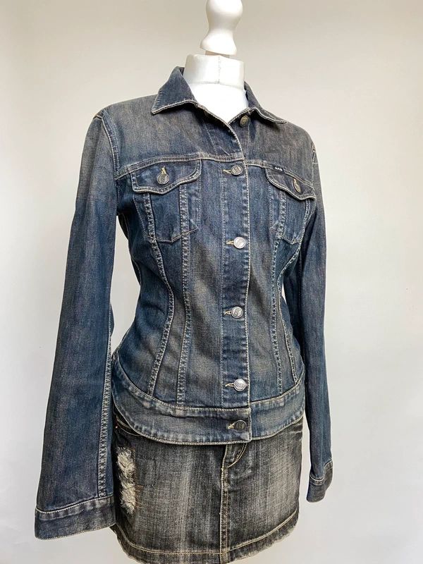Vintage Y2K Denim Button Up Jacket - Size M