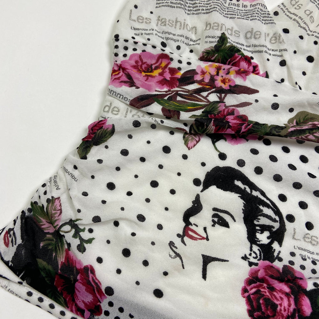 00s Graphic Halter Neck Top - Size XS/S - Funky Cat