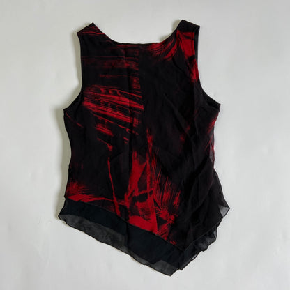 00s Asymmetrical Mesh Vest Top - Size M