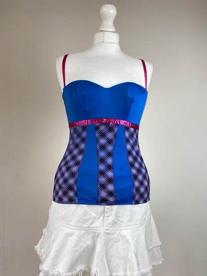 00s Checkered Corset Top - Size XS/S