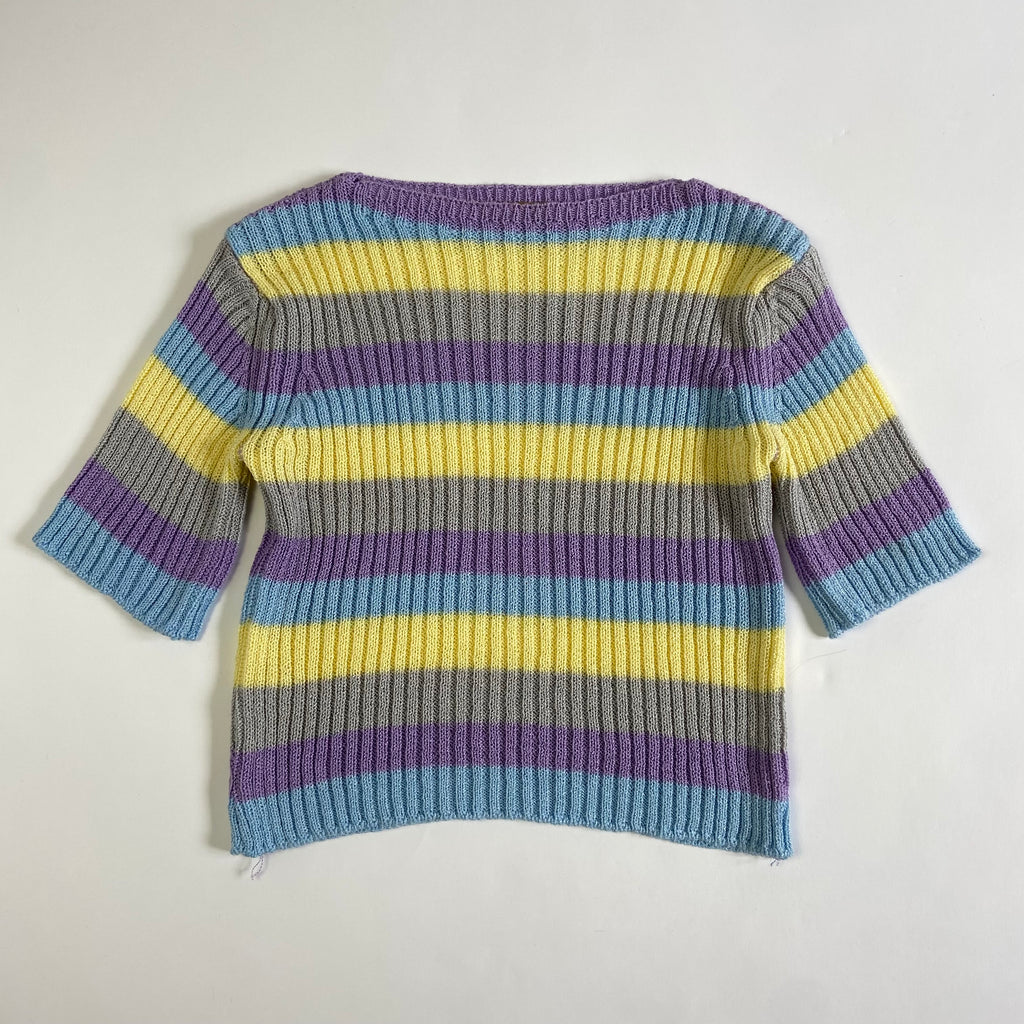 90s Striped Baby Tee - Size XS/S - Funky Cat