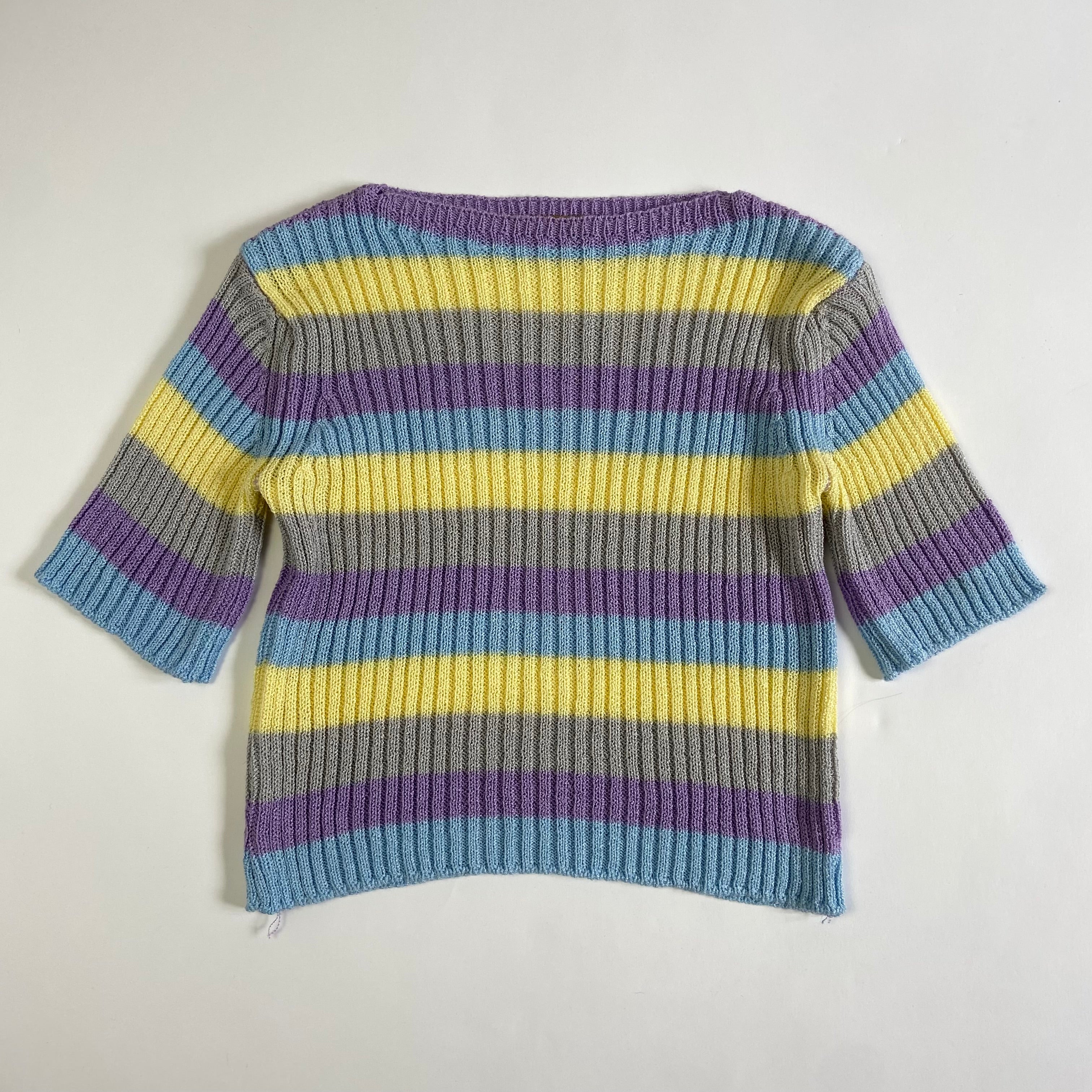 90s Striped Baby Tee - Size XS/S - Funky Cat