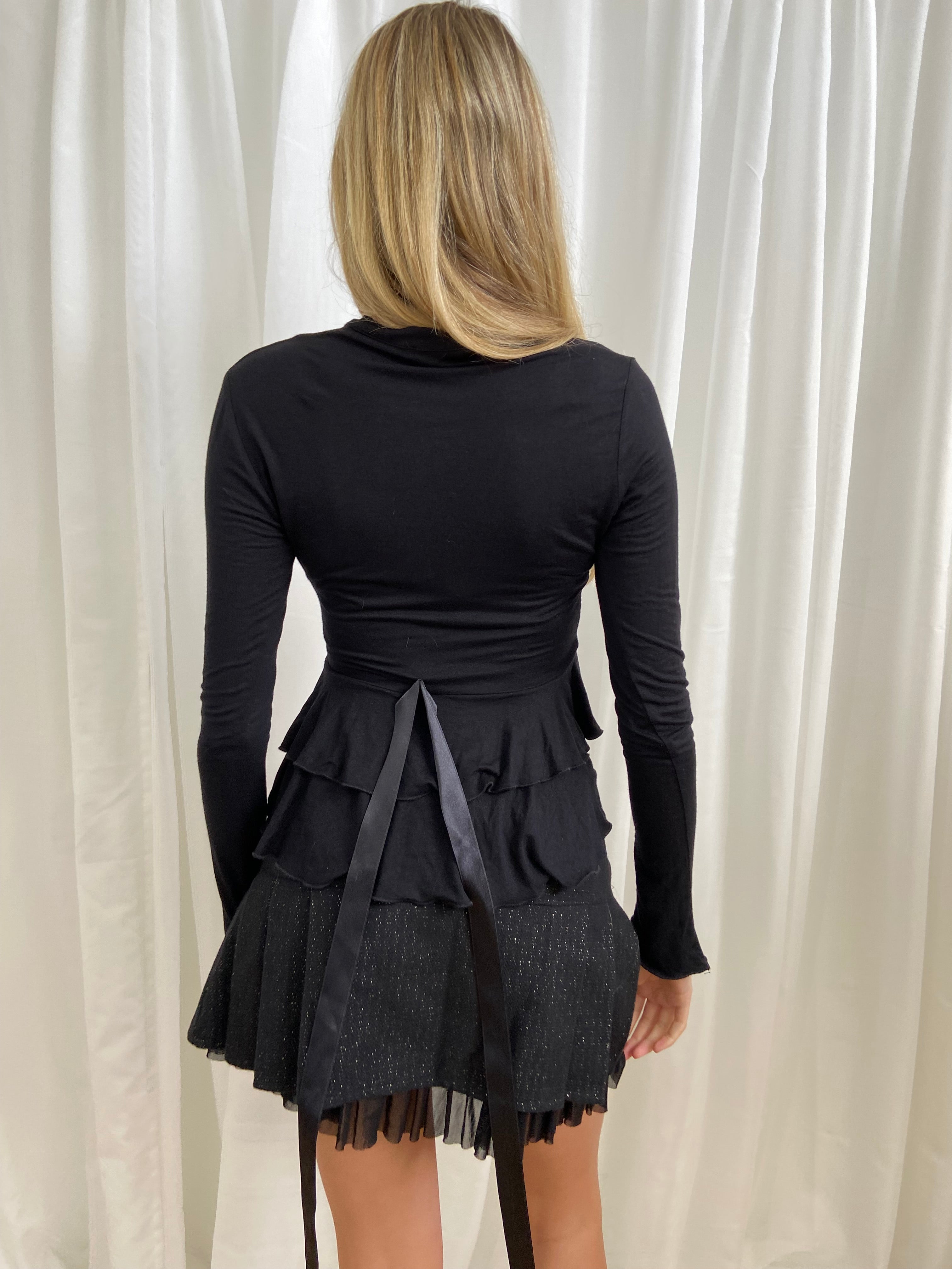 Vintage 00s Ruffled Long Sleeve Top - Size S