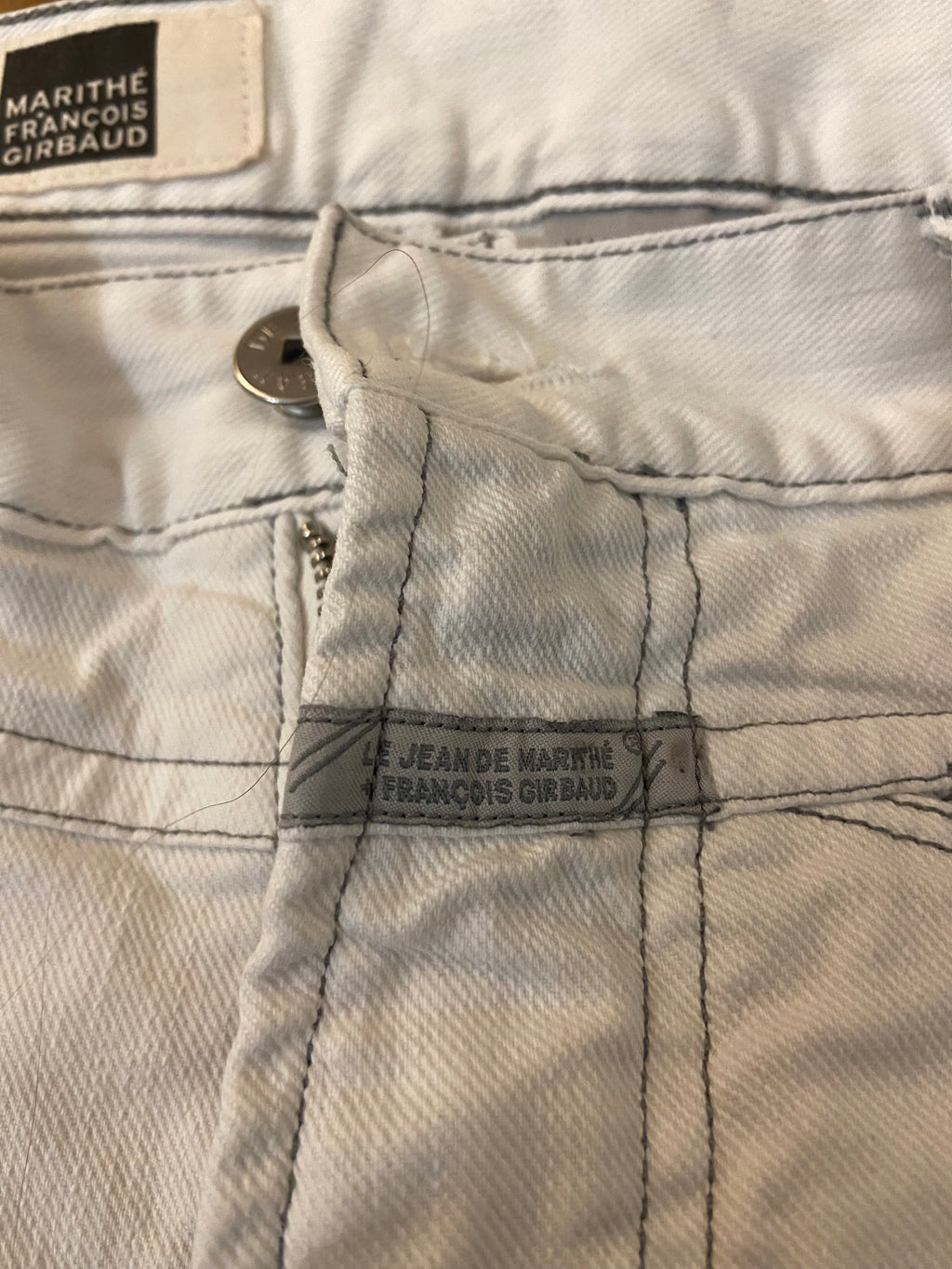 Marithé Francois Girbaud White Slim Fit Jeans - Size 10 - Funky Cat