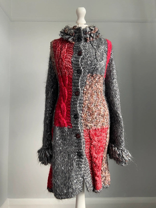 Save The Queen Knitted Maxi Cardigan - Size L - Funky Cat