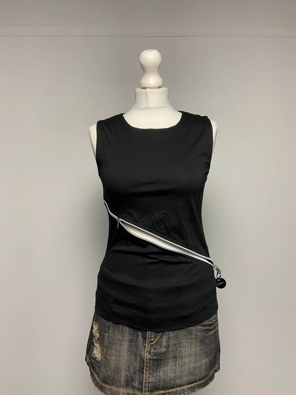 Diesel Zip Detail Vest - Size S - Funky Cat
