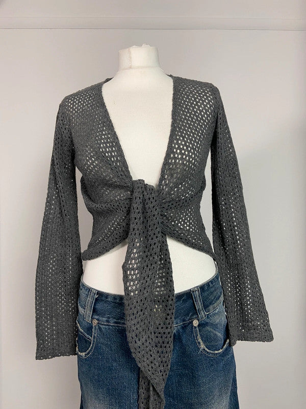 Vintage 00s Wrap Top - One Size - Funky Cat