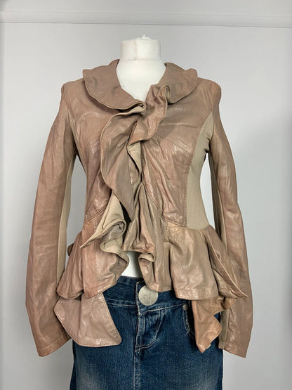 Vintage Deconstructed Leather Jacket - Size S