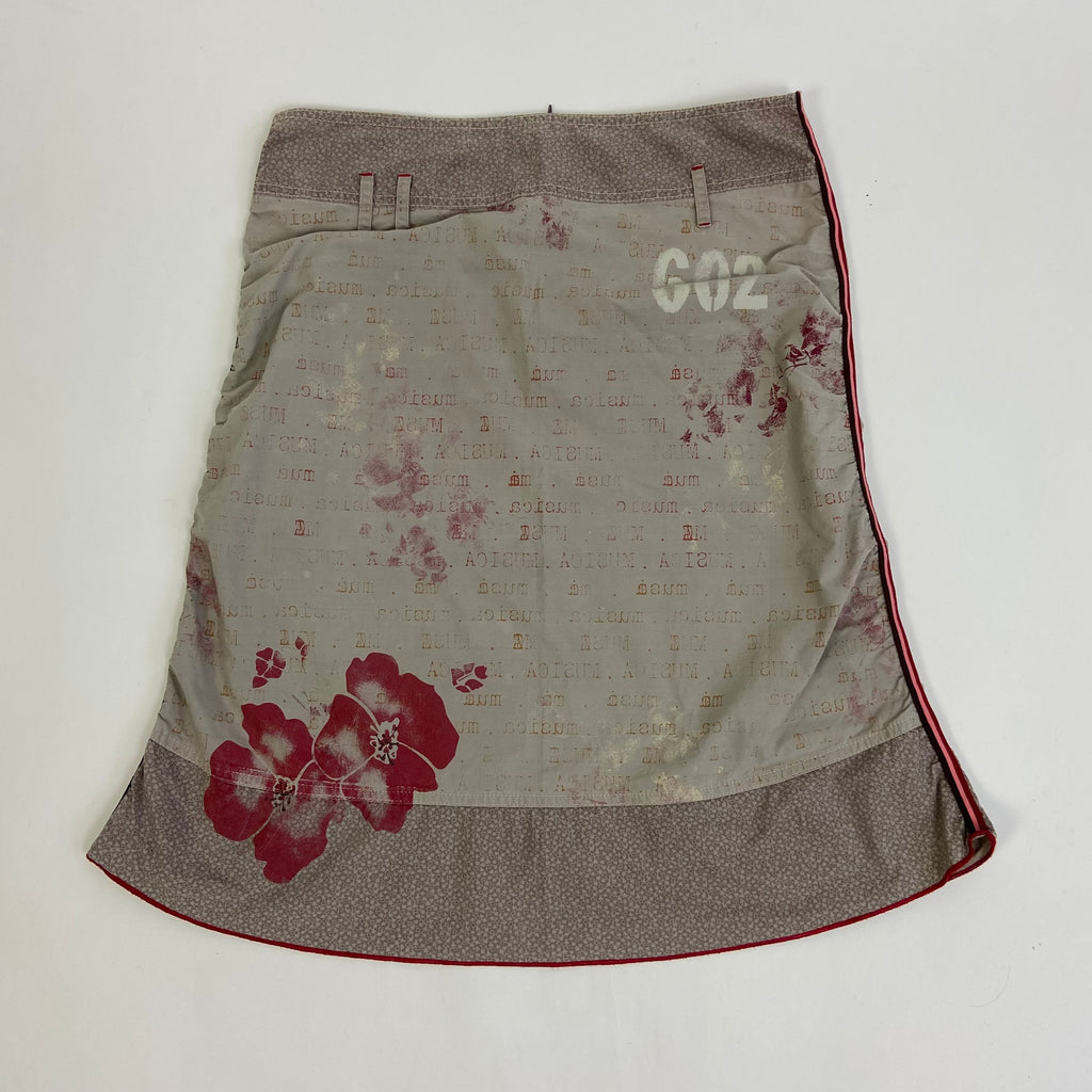 Cop Copine Graphic Ruched Skirt - Size M - Funky Cat
