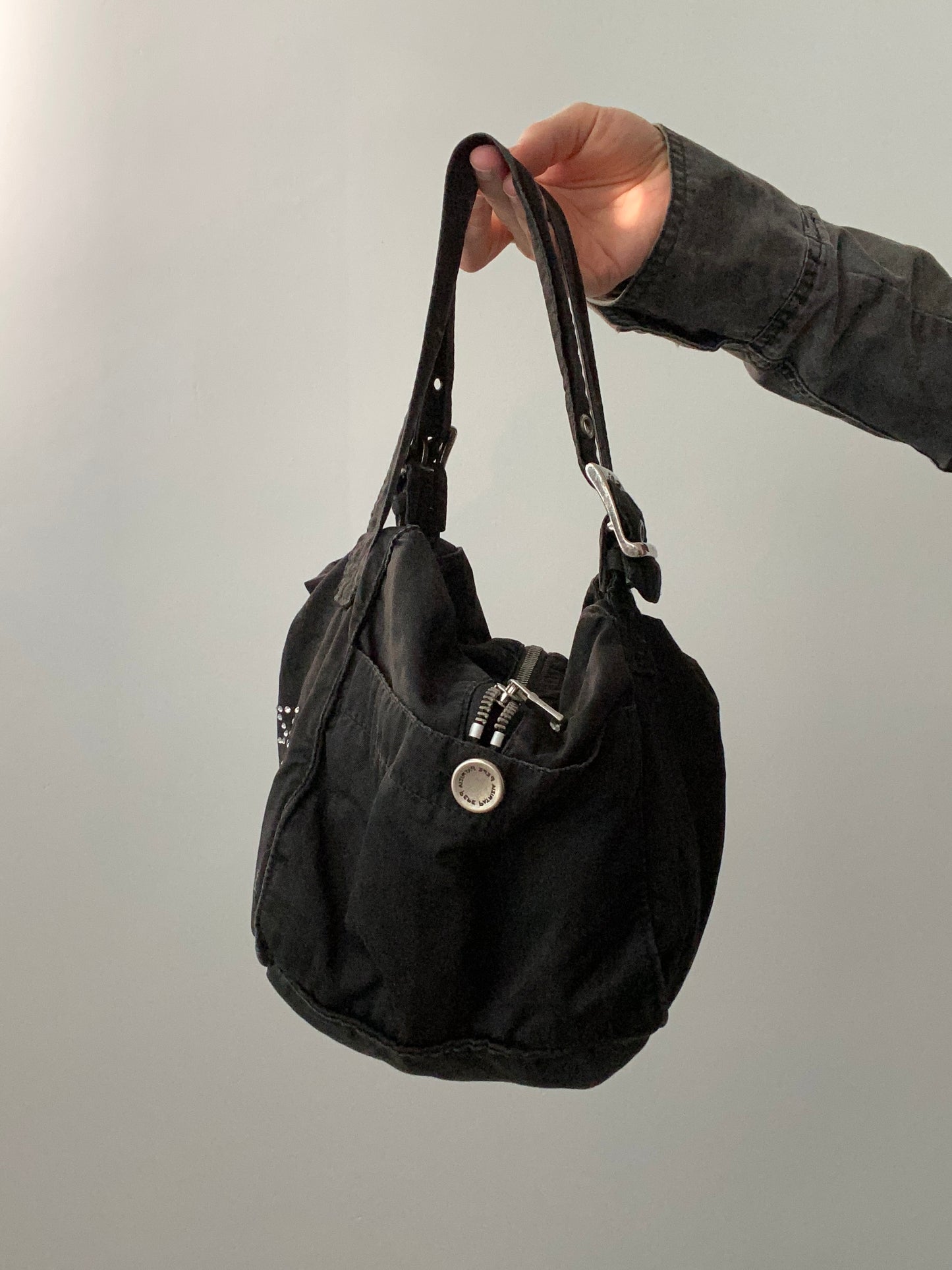 Vintage 00s Rhinestone Bucket Bag - Funky Cat