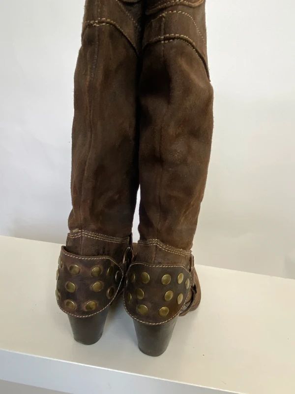 Vintage Boho Studded Cowboy Boots - Size UK 5