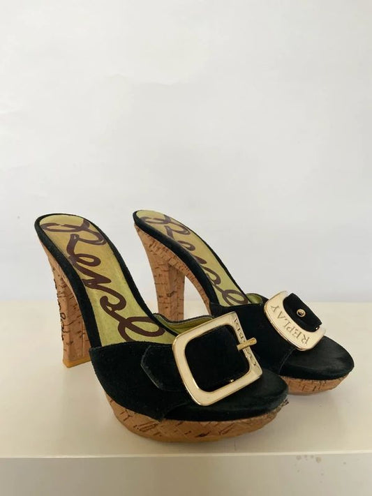 Vintage Buckle Platform Heels - Size 4