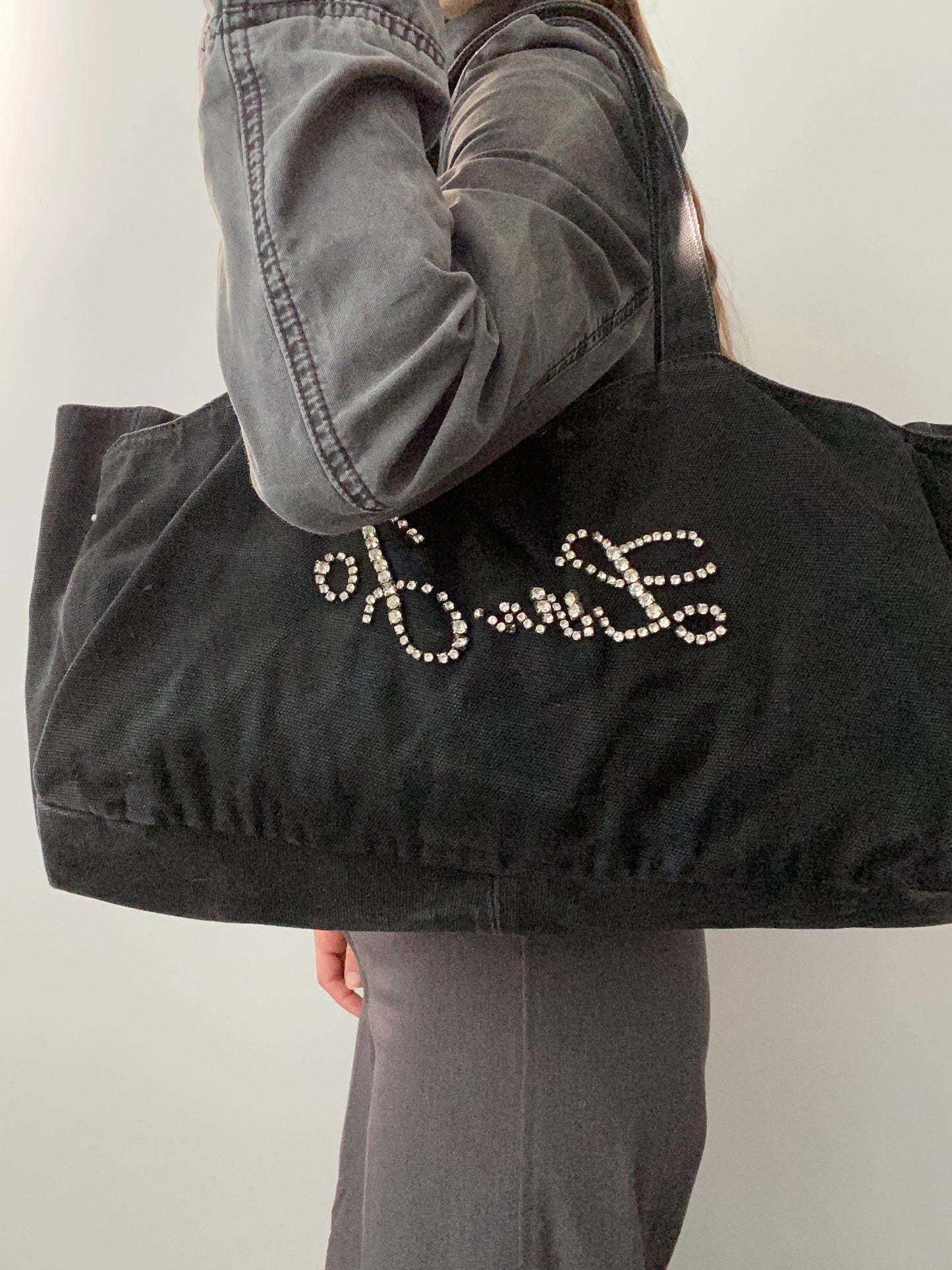 Vintage 00s Liu Jo Rhinestone Tote Bag - Funky Cat