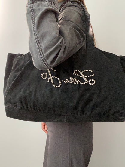 Vintage 00s Liu Jo Rhinestone Tote Bag - Funky Cat