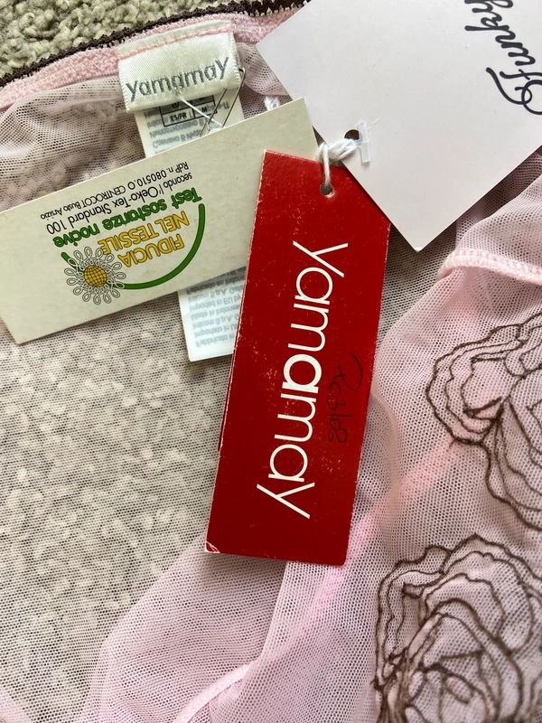 Vintage Yamamay Embroidered Baby Pink Mesh Cami - Size S/M