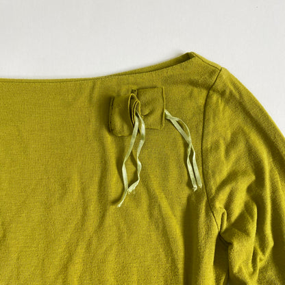 00s Chartreuse Boat Neck Top - Size S