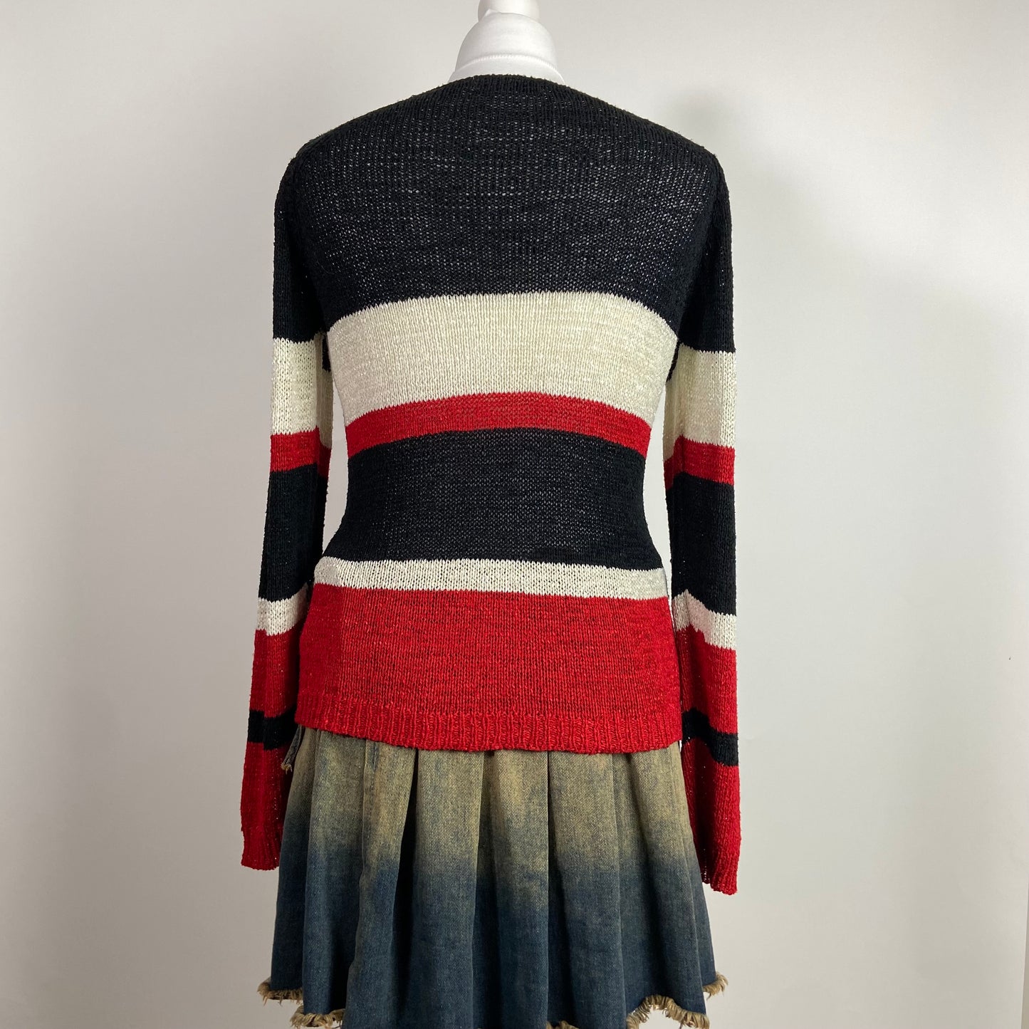 00s Multicoloured Striped Jumper - Size M