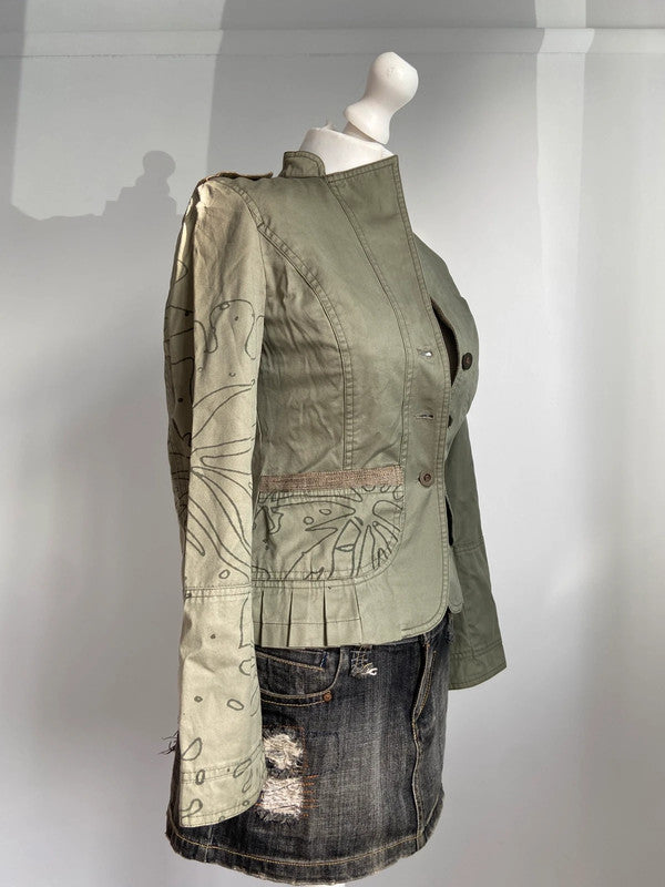 Vintage 00s Military Jacket - Size XS - Funky Cat