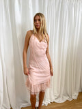 Vintage Rose Silk Strappy Dress - Size M/L