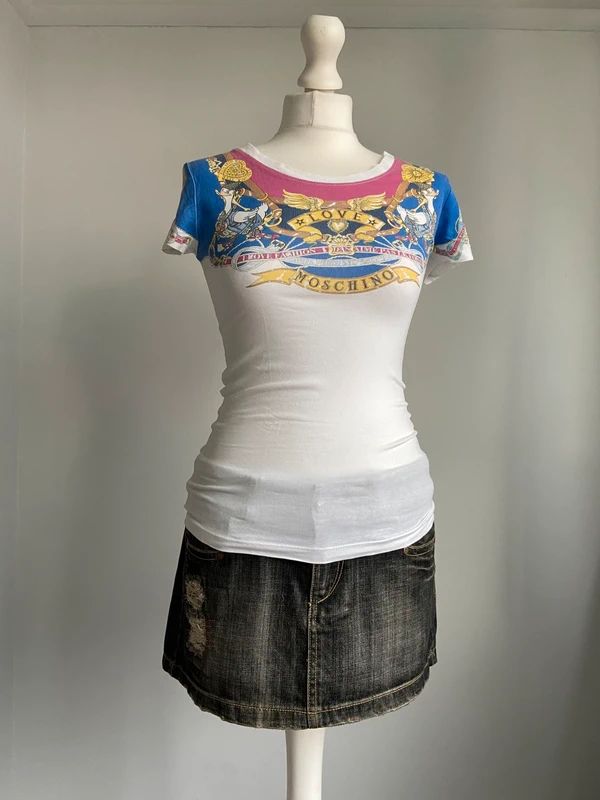 Vintage Moschino Baby Tee - Size S - Funky Cat