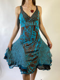 Save The Queen Abstract Print Ruffled Dress - Size M - Funky Cat