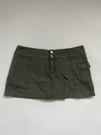 Vintage 00s Cargo Mini Skirt - Waist 33” - Funky Cat