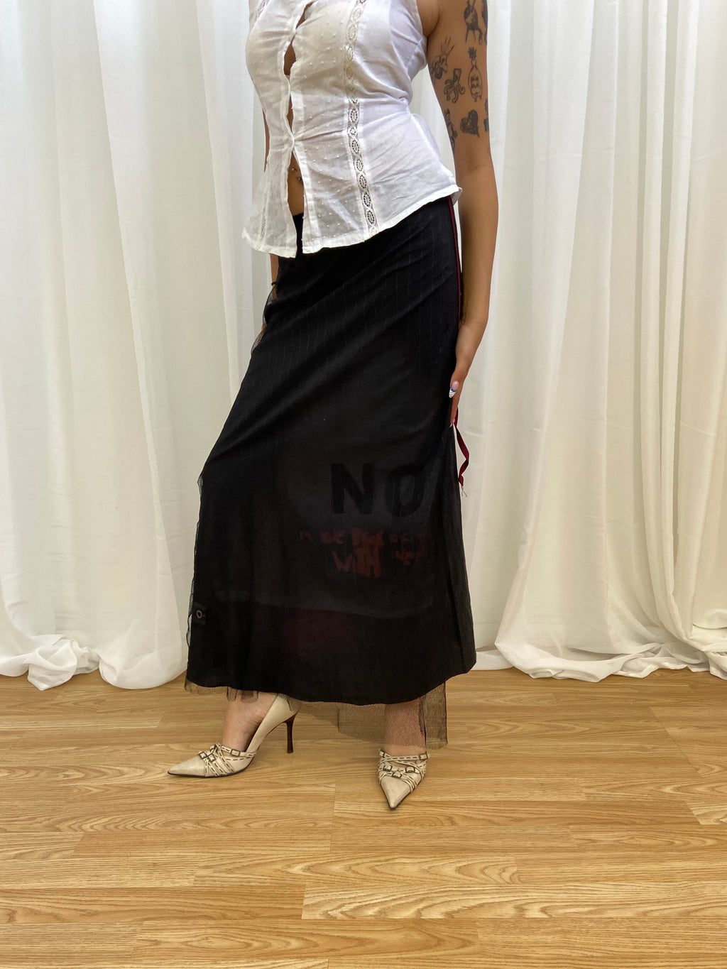 Cop Copine Pinstripe Skirt - Size UK 8