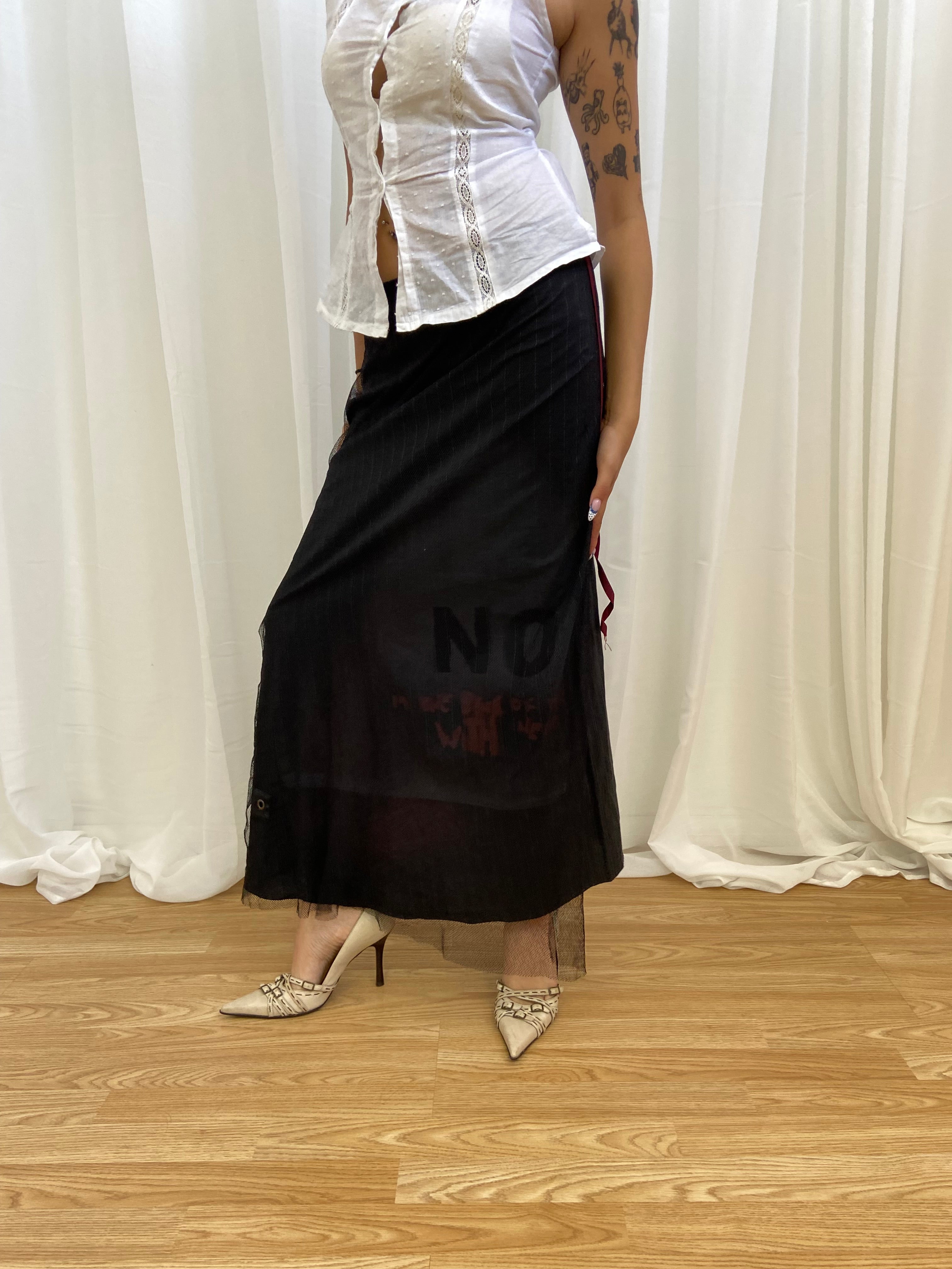 Cop Copine Pinstripe Skirt - Size UK 8