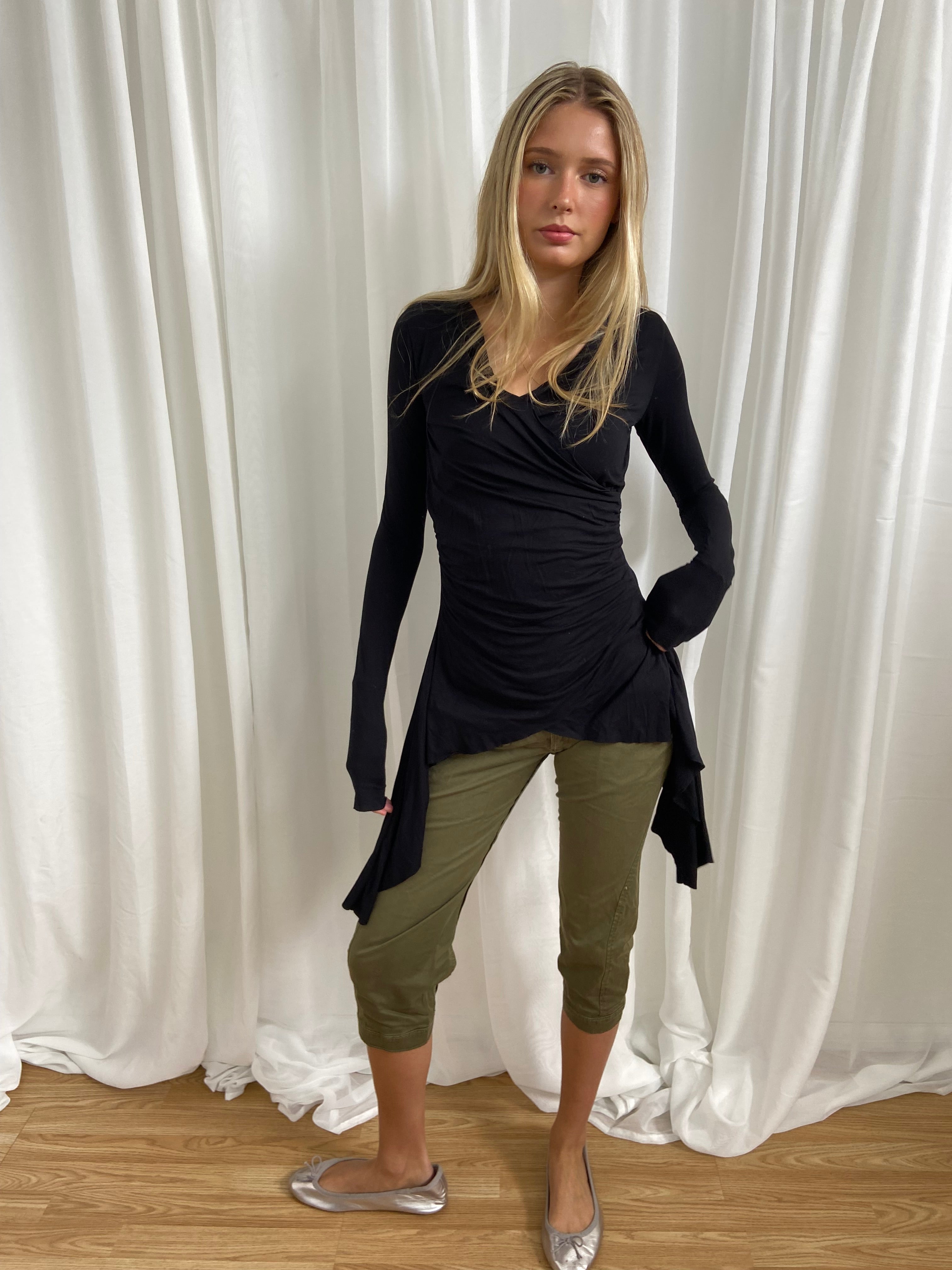 Vintage 00s Grunge Asymmetrical Top - Size S