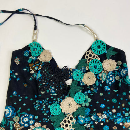 00s Pinko Floral Halterneck Top - Size S