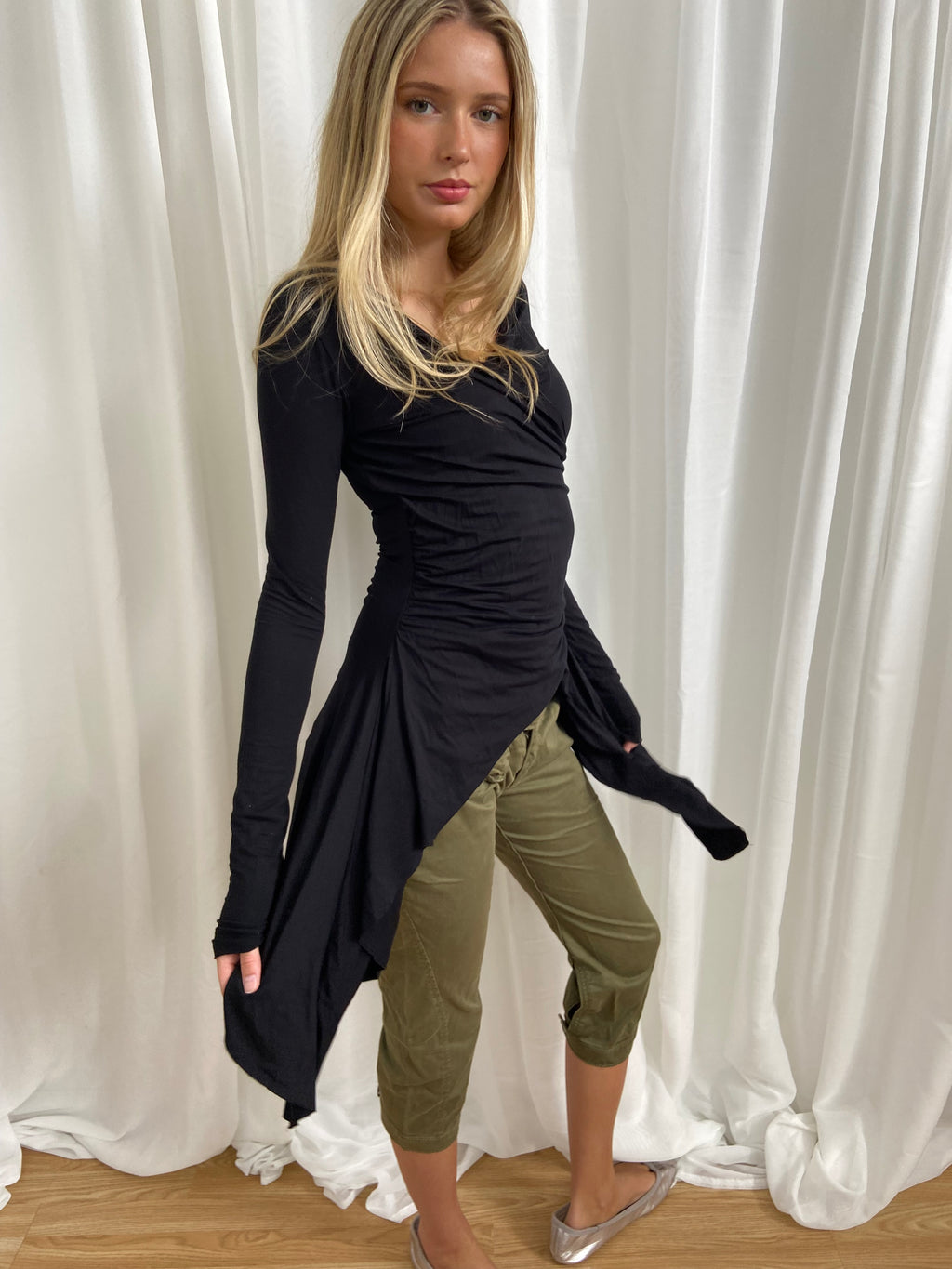 Miss Sixty Khaki Capri Trousers - Size UK 10