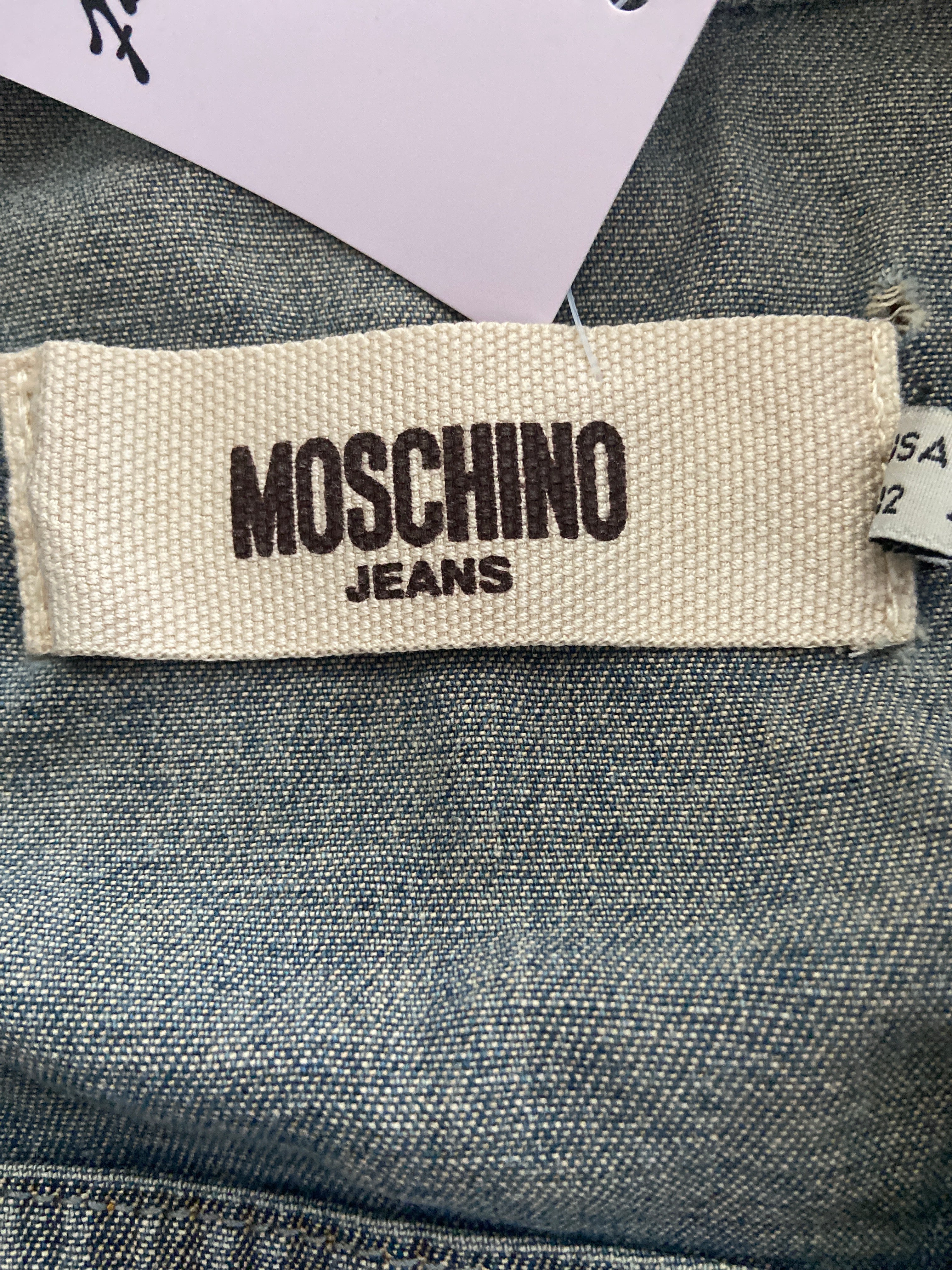 Moschino Zip Up Denim Jacket - Size M