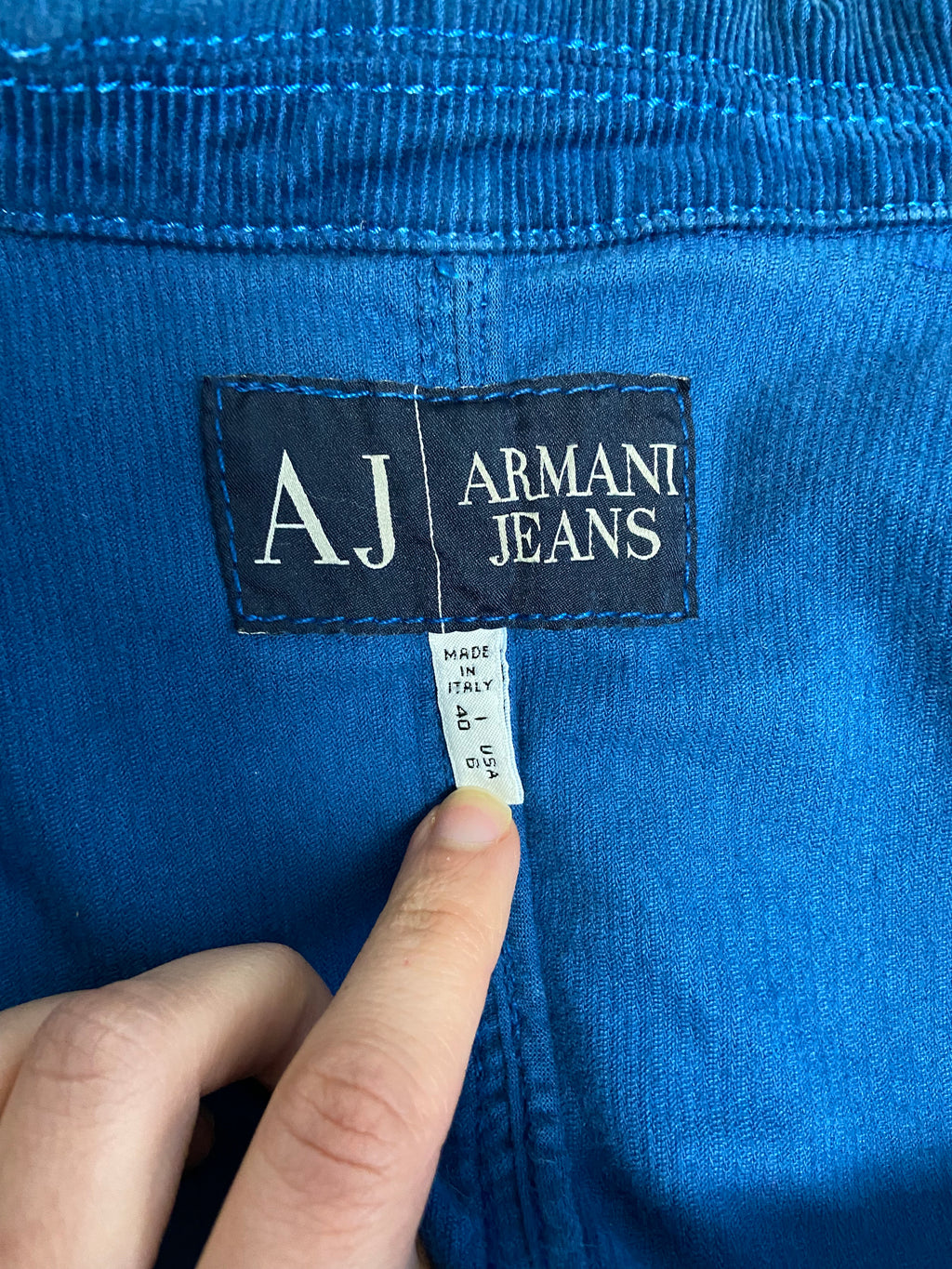 Armani Cord Blazer Jacket - Size S - Funky Cat