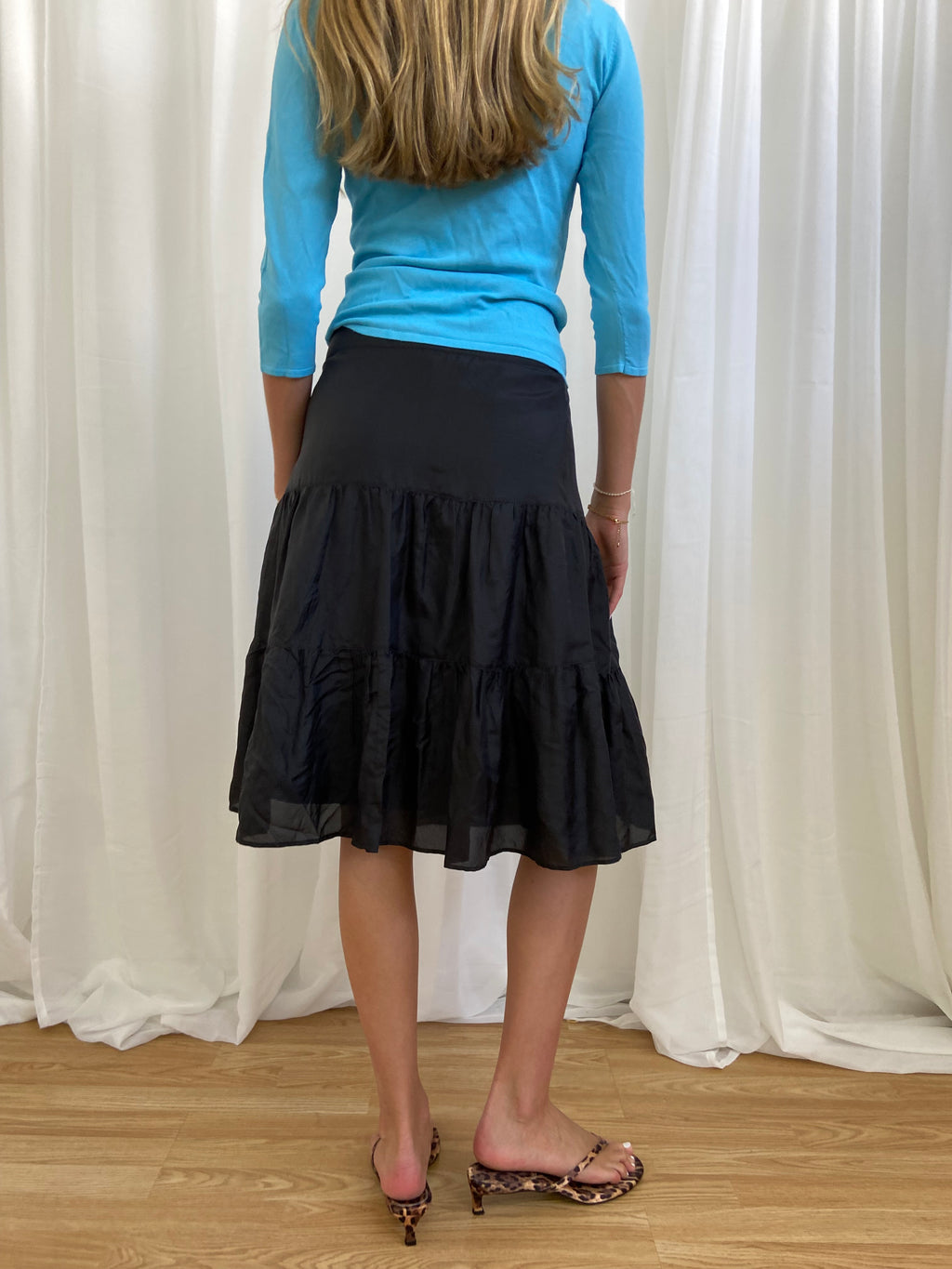 Italian Designer Tie Ruffled Skirt - Size S/M - Funky Cat
