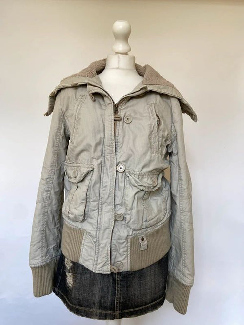 Vintage 00s Bomber Jacket - Size L - Funky Cat