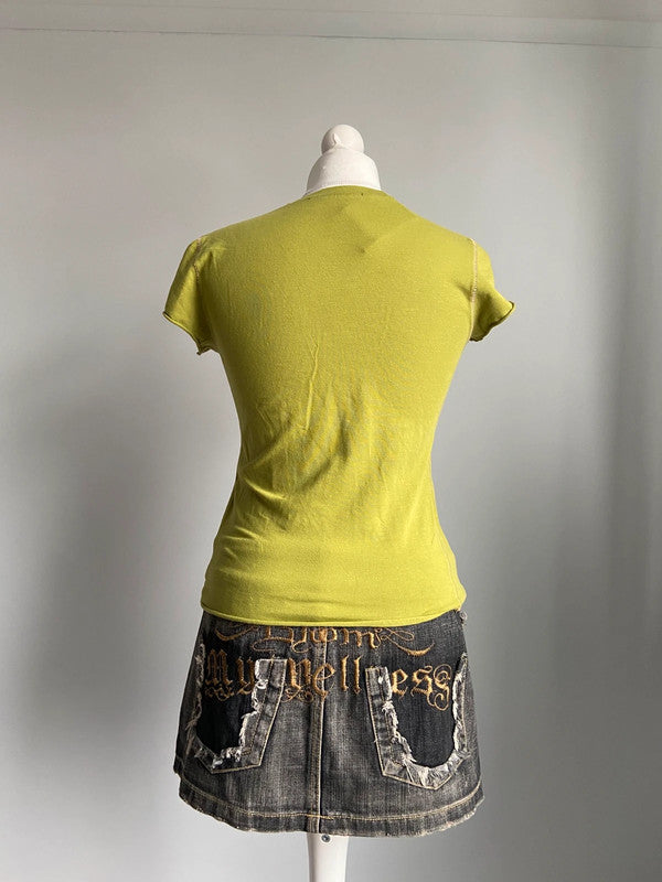 Marithe Francois Girbaud Baby Tee - Size S/M - Funky Cat