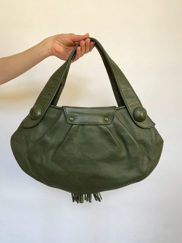 Vintage Hippie Boho Leather Fringe Bag