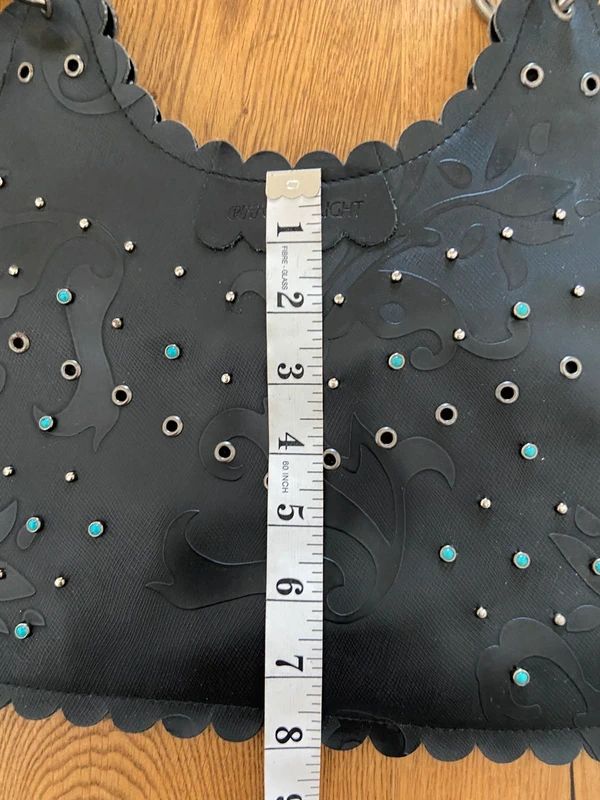 Vintage Black Leather Studded Bag - Funky Cat