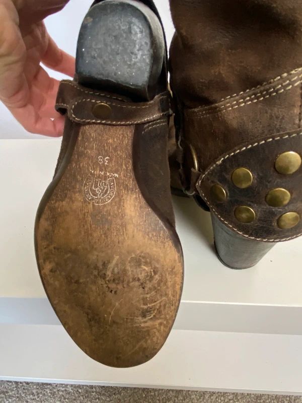 Vintage Boho Studded Cowboy Boots - Size UK 5