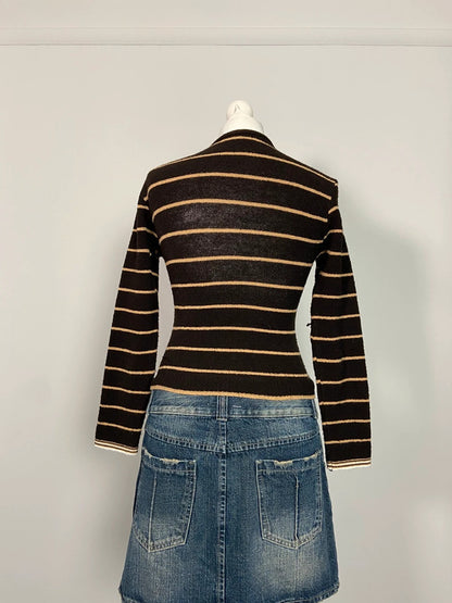 Vintage 00s Striped Top - Size XS