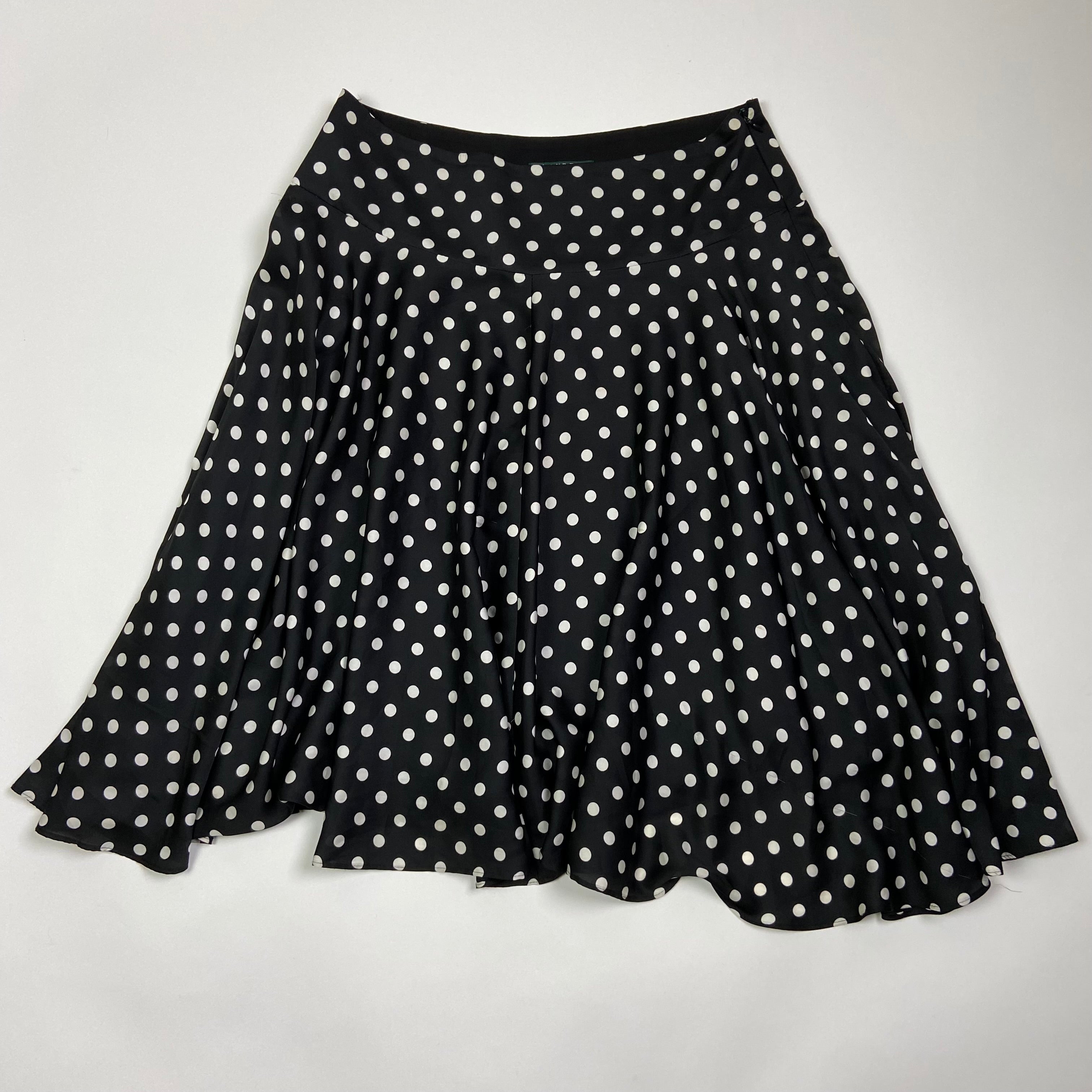 Ralph Lauren Polka Dot Midi Skirt - Size XS - Funky Cat