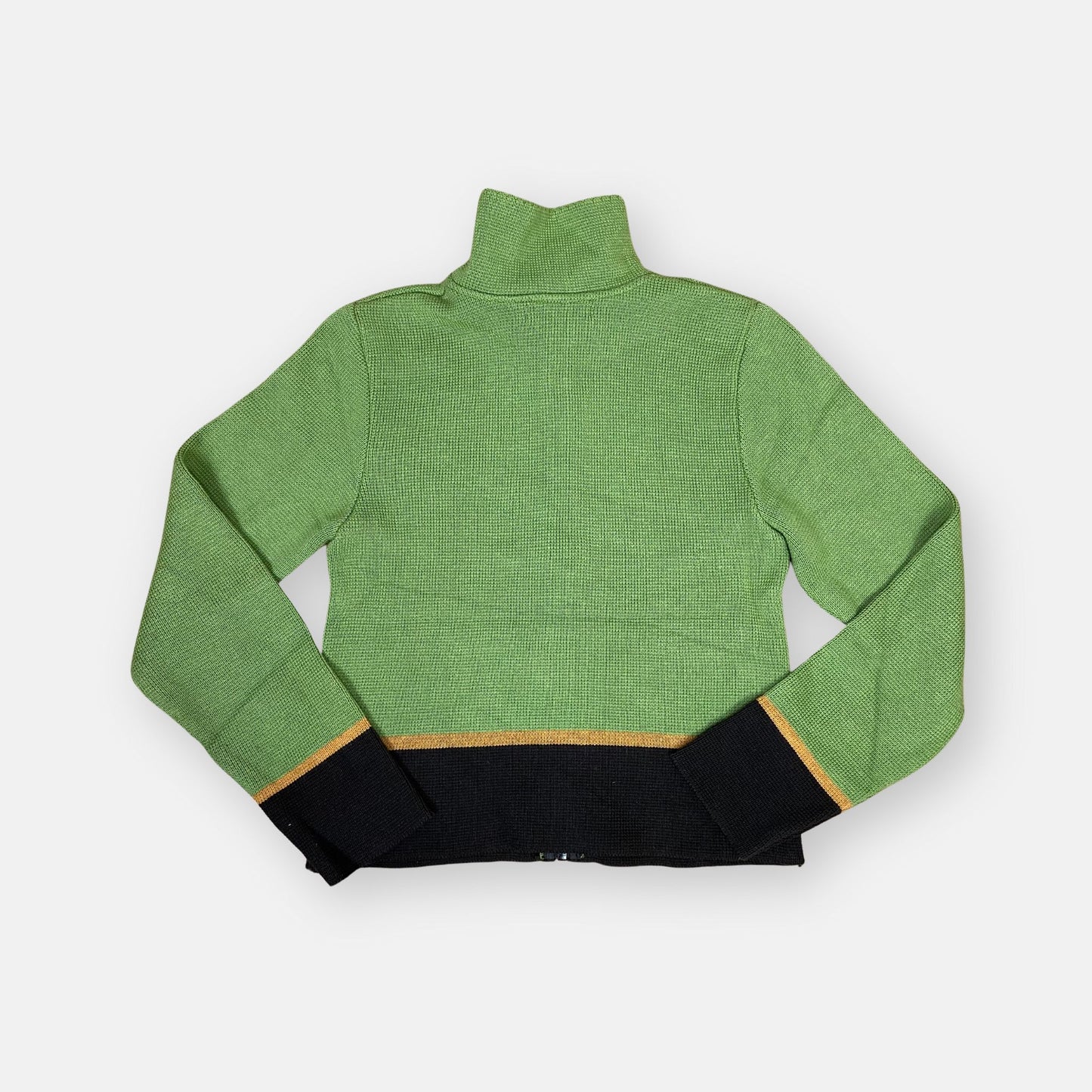 00s Green Zip Up Jumper - Size S