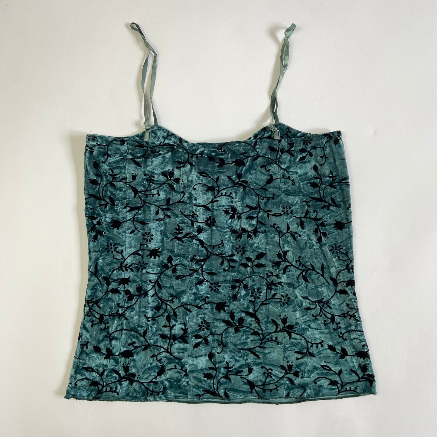 90s Velvet Diamanté Top - Size L