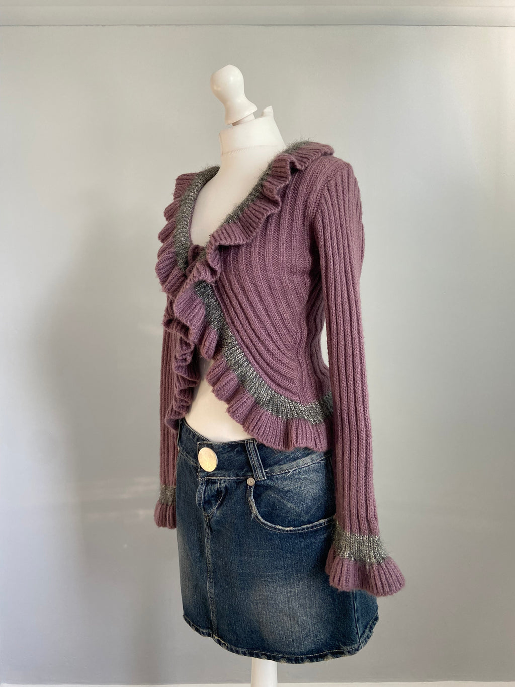 Vintage 00s Tie Front Cardigan- Size S - Funky Cat