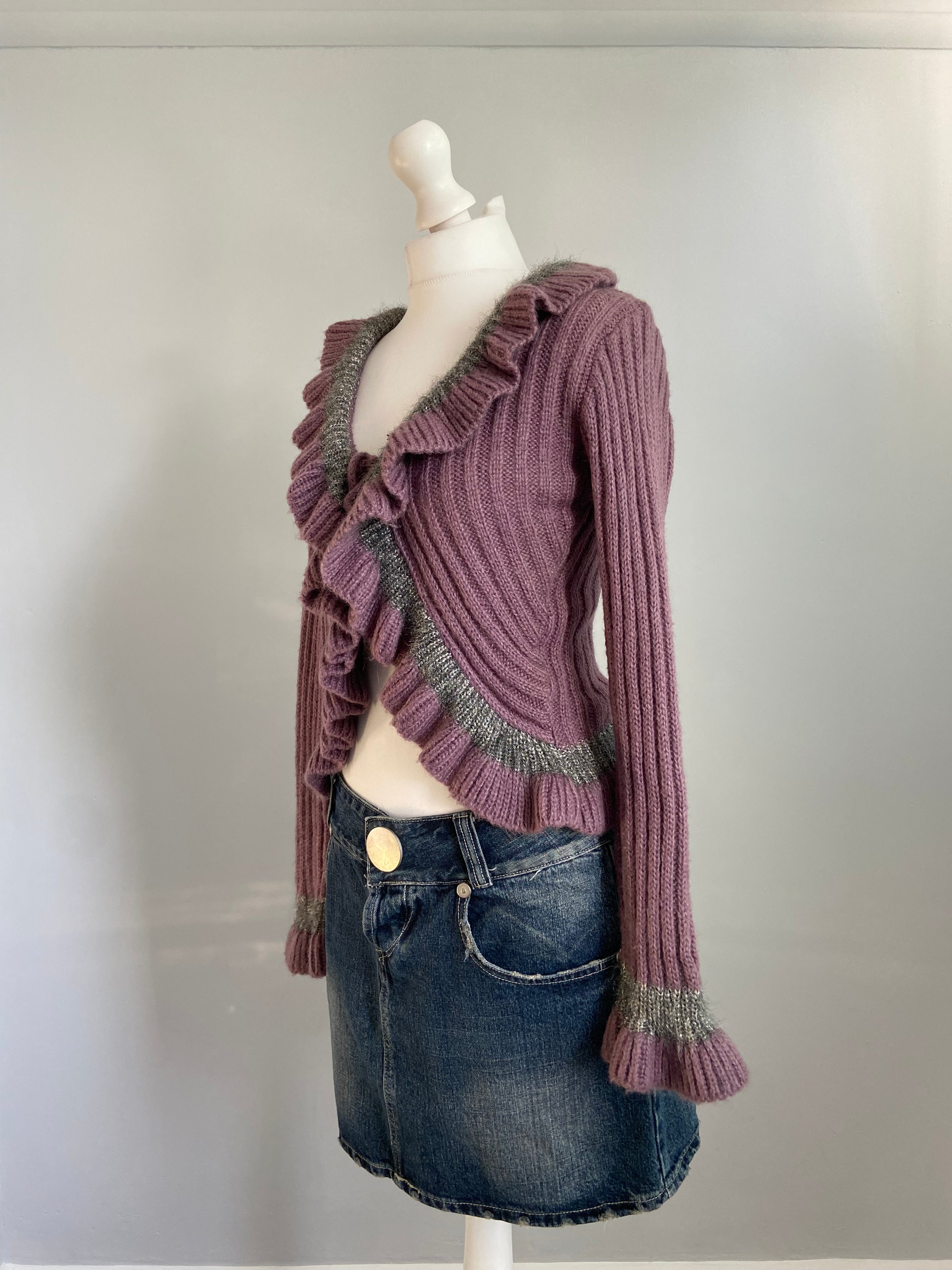 Vintage 00s Tie Front Cardigan- Size S - Funky Cat