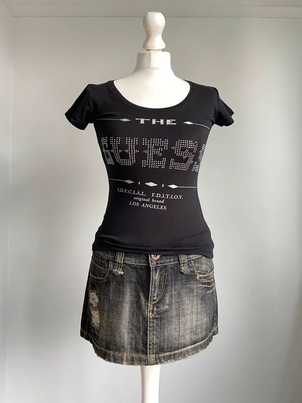 Vintage 00s Guess Baby Tee - Size S - Funky Cat