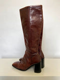 Vintage Boho Hippie Chunky Heel Boots - Size UK 6