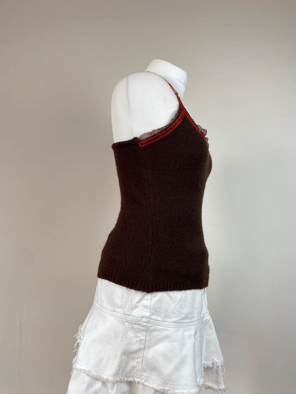 90s Brown Knit Cami - Size M/L - Funky Cat